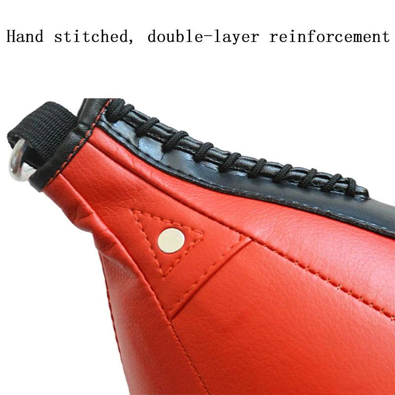 Black and White Suspended Pear Shaped Speed Ball for Boxing Red