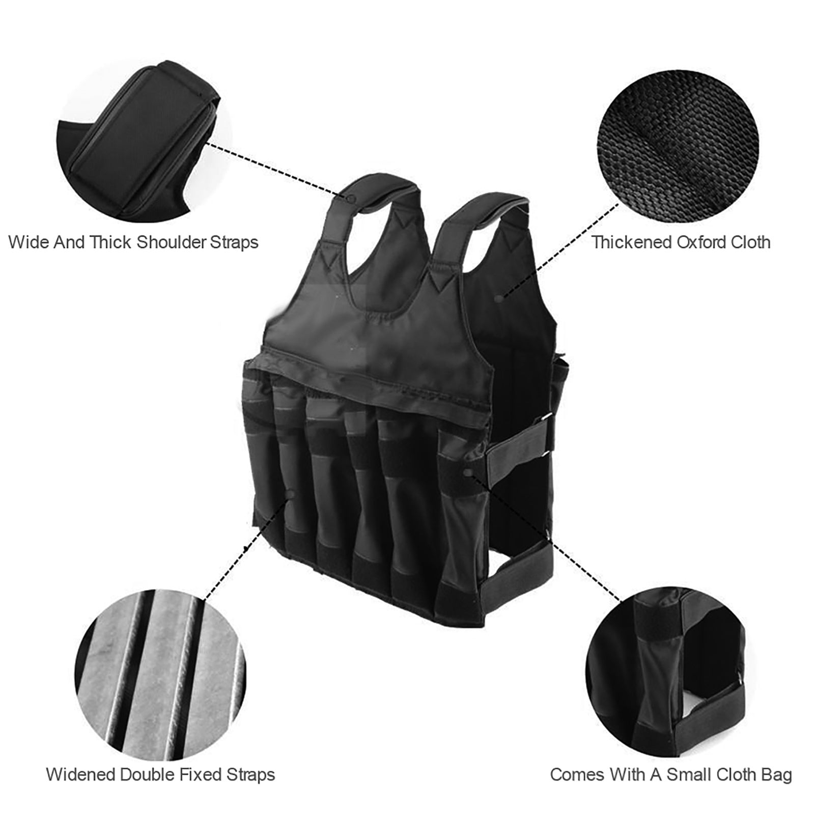 NNETM Adjustable 50kg Weighted Vest for Fitness Training-3