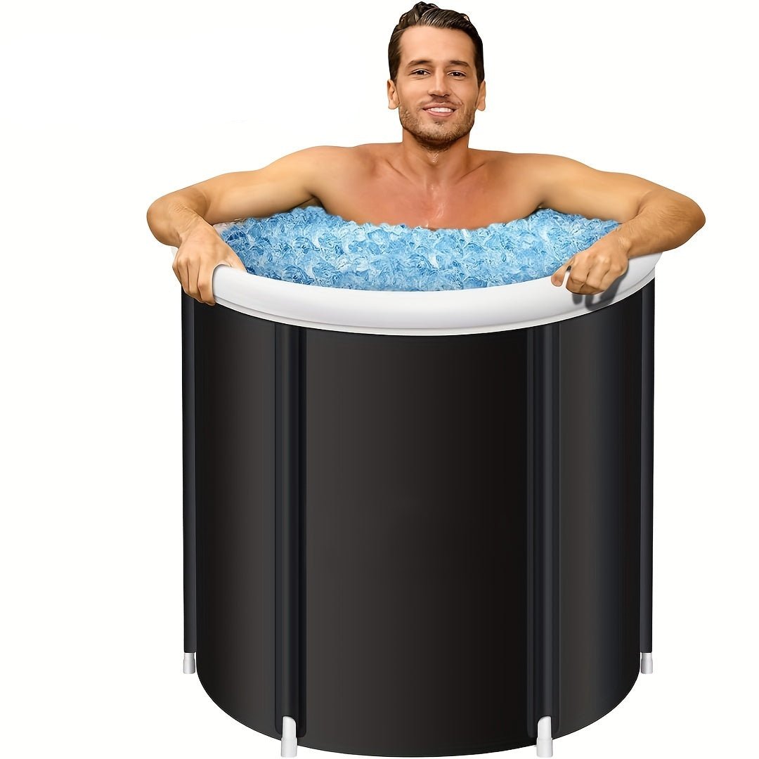 NNETM 1Pc Freestanding Ice Bath Tub for Fitness Recovery(Black)-0