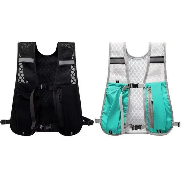 For Biking Running Storage Vest Lightweight Running Vest Reflective Hydration Water Chest Pack with Phone Storage Pocket