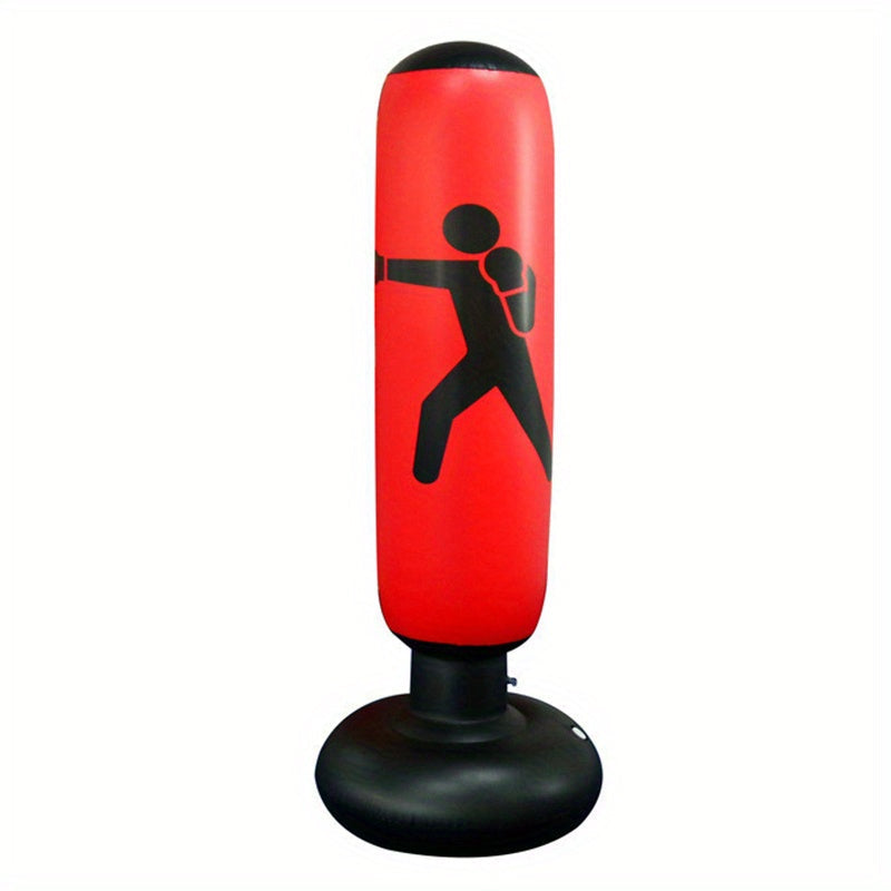 1pc Inflatable Fitness Boxing Bag Stand - Durable Martial Arts Training Aid(Red)-0