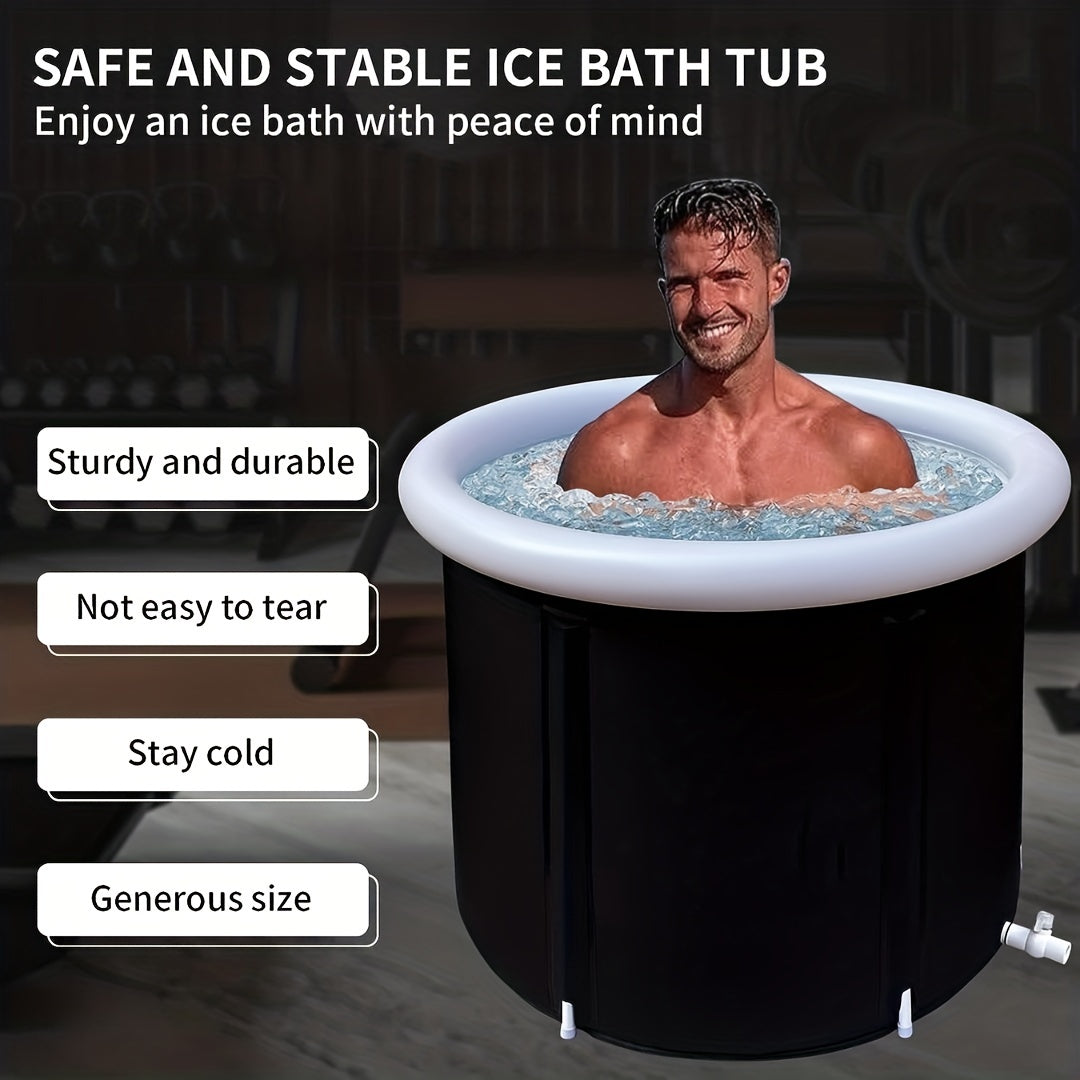 NNETM 1Pc Freestanding Ice Bath Tub for Fitness Recovery(Black)-1
