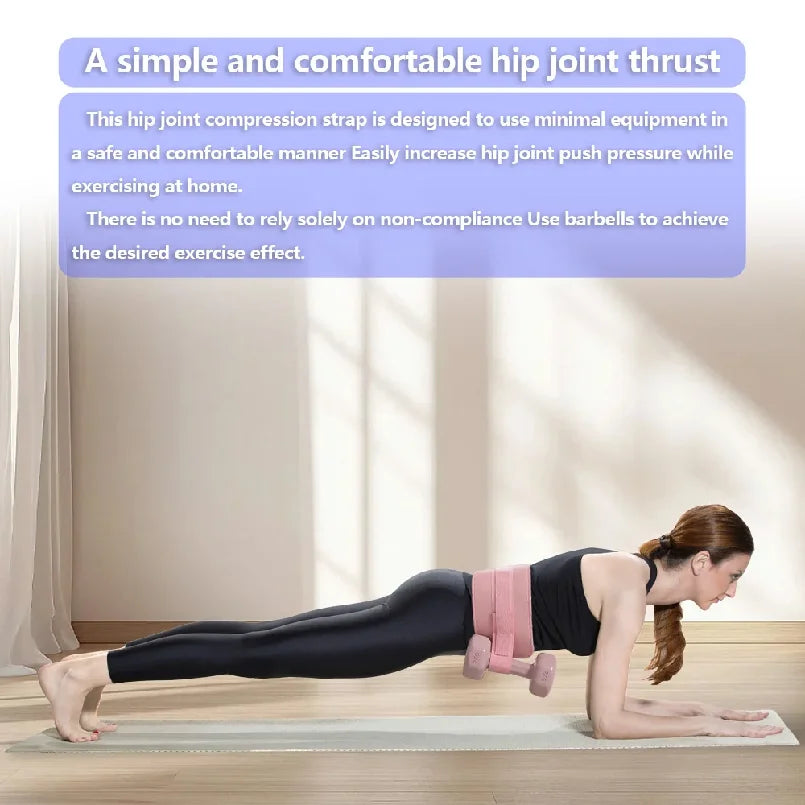 Black Thrust Belt – for Dumbbells, Kettlebells, and Plates – Slip-Resistant Padding for Hip Protection – Perfect for Gym, Home, and On-The-Go Workouts