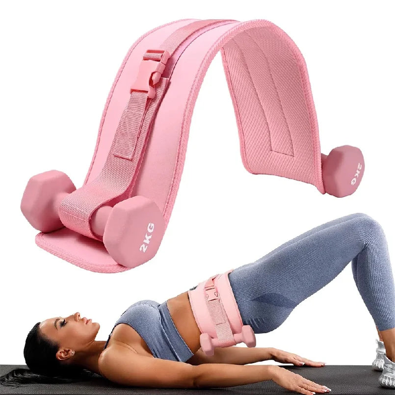 Pink Thrust Belt – for Dumbbells, Kettlebells, and Plates – Slip-Resistant Padding for Hip Protection – Perfect for Gym, Home, and On-The-Go Workouts
